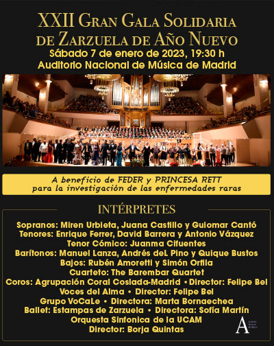Concierto XXII Gran Gala Solidaria de Zarzuela de Año Nuevo en Madrid